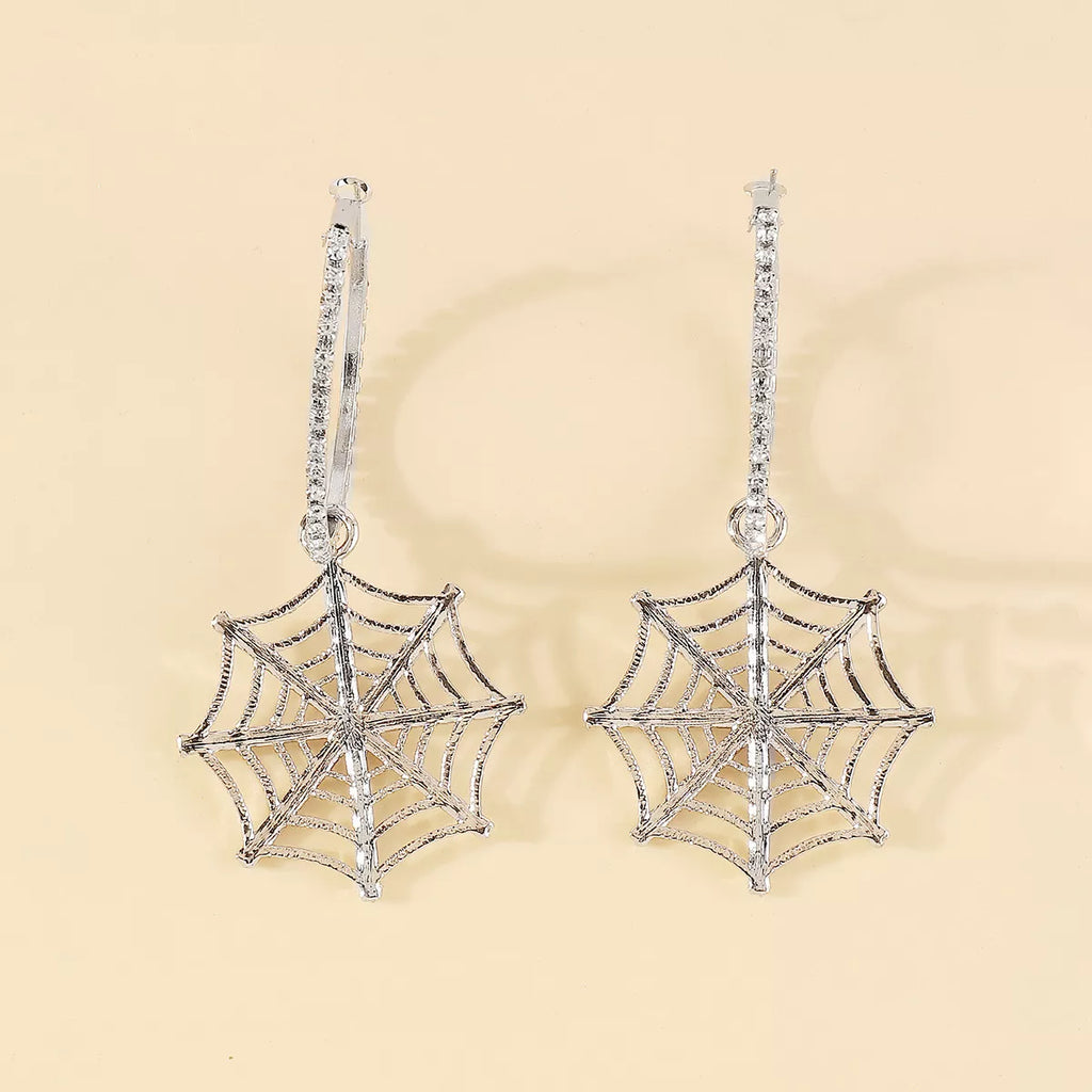 Hoop Earrings Spider Web Dangle Rhinestone Jewelry 81344ebf-08c6-43ae-9554-fb15cf7ff825-Max-Origin Trendsi