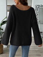 Sweater Oversized Round Neck Long Sleeve Knitwear 81352403-6a91-48f6-964f-e15db94a6e2c-Max Trendsi
