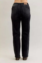 Judy Blue Womens Jeans Black Straight Western Seam Detail Mid Rise Denim Pants 814163541bb6457a902db00a0404aabf-Max-Origin Trendsi