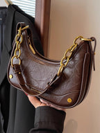 Mini Shoulder Bag with Chain Accent