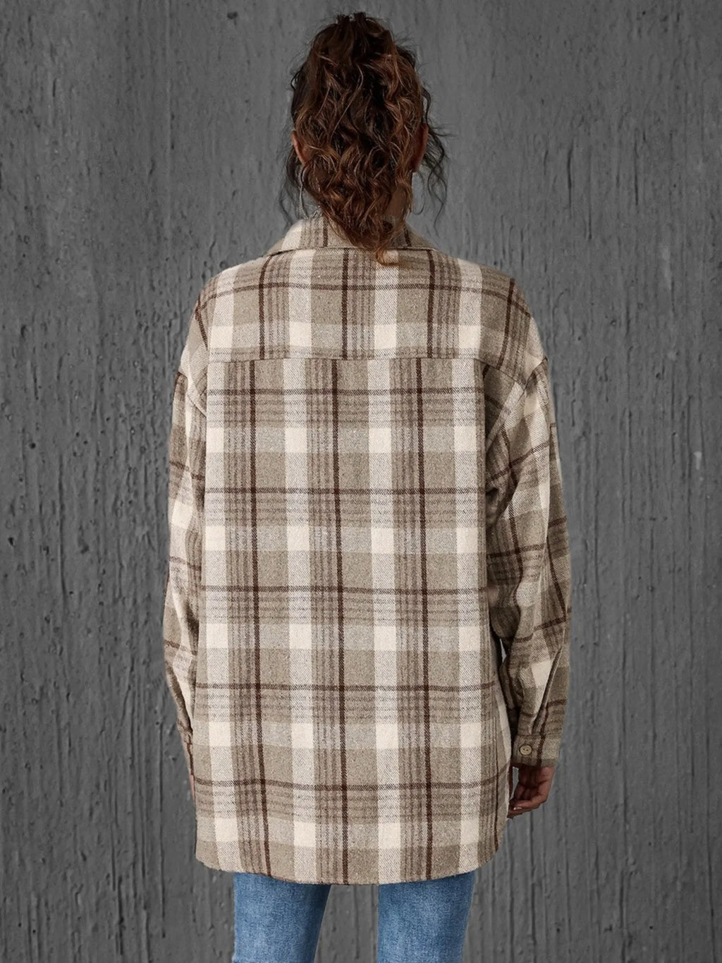 Women's Plaid Shirt Button-Up Long Sleeve Oversized Pocketed Top 814d4370-987b-434e-b9a4-876f921dd92f-Max-Origin Trendsi