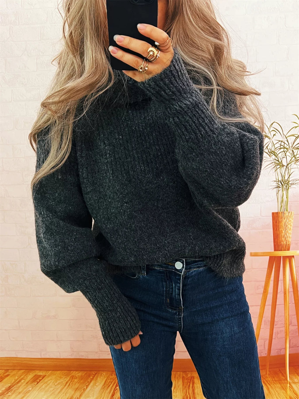 Women's Sweater Ribbed Knit Turtleneck Long Sleeve Pullover 8160f6e68dd74a4ea41796053aebb3f5-Max-Origin Trendsi