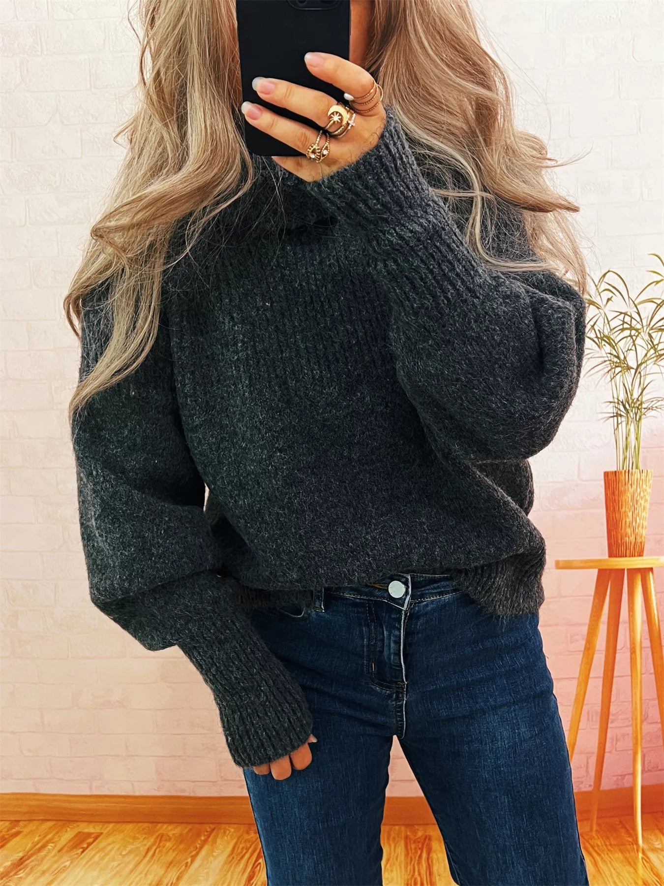 Women's Sweater Ribbed Knit Turtleneck Long Sleeve Pullover 8160f6e68dd74a4ea41796053aebb3f5-Max-Origin Trendsi
