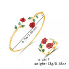 Womens Jewelry Set Ring and Bracelet Rose Bypass 18K Rose Gold-Plated 8161e0f0-90fd-4c2b-85f7-3990623c2d31-Max-Origin Trendsi
