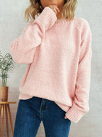 Women's Sweater Round Neck Raglan Sleeve Knit Pullover 81774411301646bfa1f79c0fe8f7d8f3-Max-Origin Trendsi