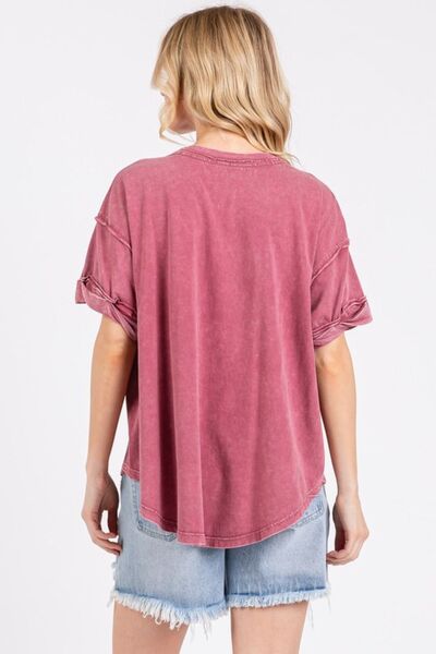 Mittoshop GAME DAY T-Shirt Round Neck Short Sleeve Raspberry 81778413-d35f-4777-bb4d-83281a09974b-Min Trendsi