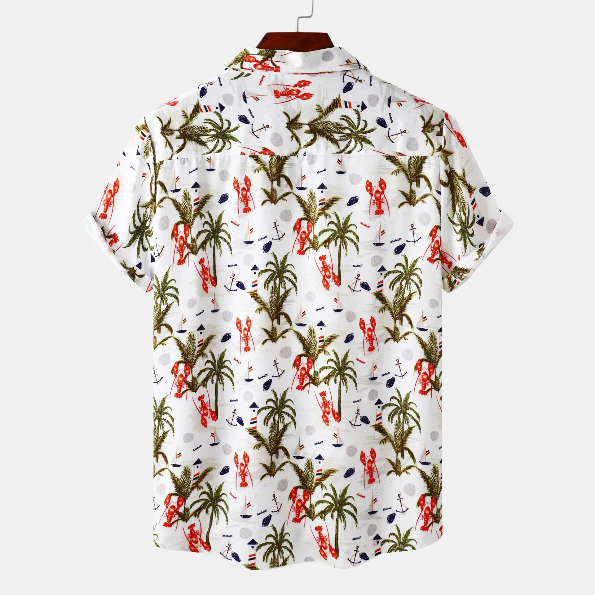 Men's Cotton Shirt White Tropical Hawaiian Print Short Sleeve Top 81a70bede180443e94a8f4c363e27877-Max-Origin Trendsi