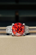 Silver Ring 5 Carat Moissanite Scarlet Stone Round 925 Sterling Platinum-plated Scarlet 81b6a392-f927-4b05-a5b7-e8dd11459ae3-Max Trendsi