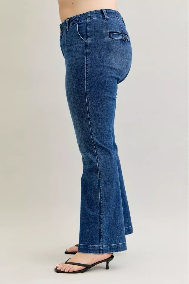 Judy Blue Bootcut Jeans Mid Rise with Welt Pockets Medium Wash Plus Sizes 81bdc669-fd1f-4a47-8558-b8cace99bd4f-Max-Origin Trendsi