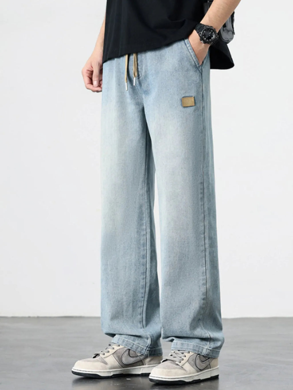 Men's Straight Leg Jeans Light Blue Washed Denim Pants 81cb4f49-d5af-4d75-9812-70d53142ce62-Max-Origin Trendsi