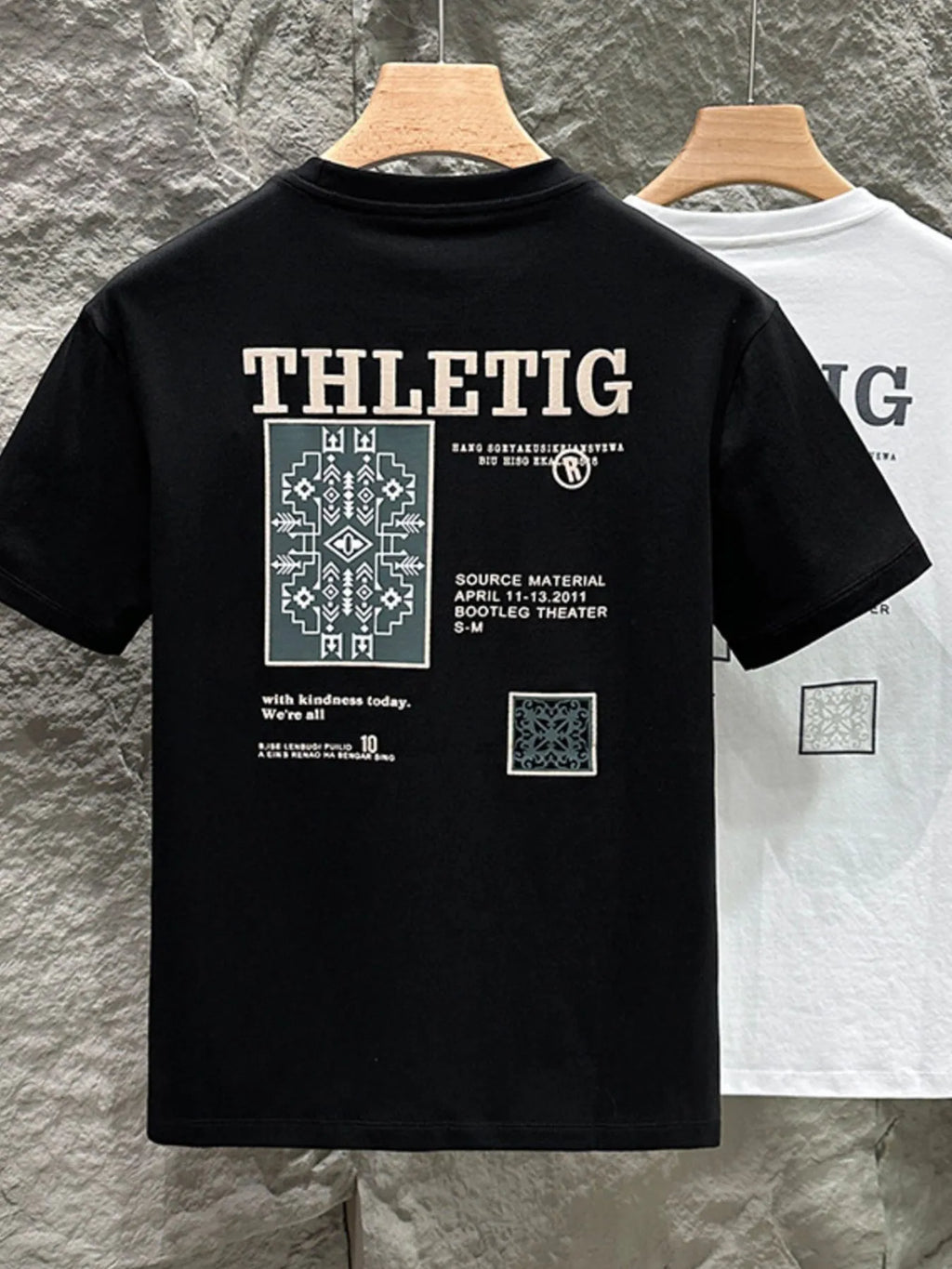 Men's Cotton T-Shirt Letter Graphic Short Sleeve Top Tees M-5XL Black 81e2f861-52b2-415e-98ba-176d8cd2595b-Max-Origin Trendsi