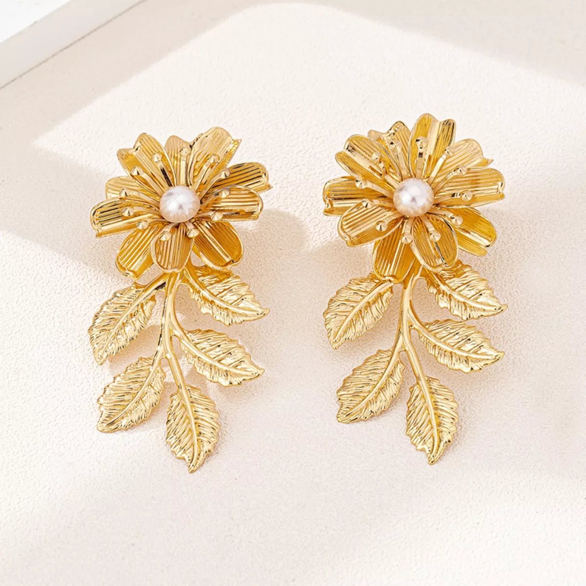 Flower Earrings 18K Gold-Plated Pearl Gold Fashion Jewelry 8213b99d-0012-4c3d-9da2-5c2af3b935e3-Max-Origin Trendsi