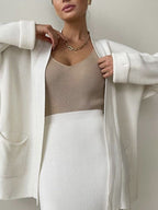 Outfit Set Women Knit Cardigan and Skirt Acrylic 2 Pcs Pocketed Long Sleeve 82412fdd-c78b-475d-9a61-265546803d07-Max Trendsi