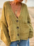 Women Cardigan Soft Acrylic Pocketed V-Neck Loose Button Up Long Sleeve 824be8ed-30d8-4ff9-a95f-7d8594b23fe1-Max Trendsi