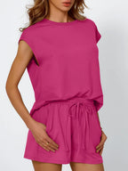 Outfit Set Round Neck Cap Short Sleeve Top and Shorts Set 824d5658-cfd3-4ff0-9818-df15f1c3b15e-Max-Origin Trendsi
