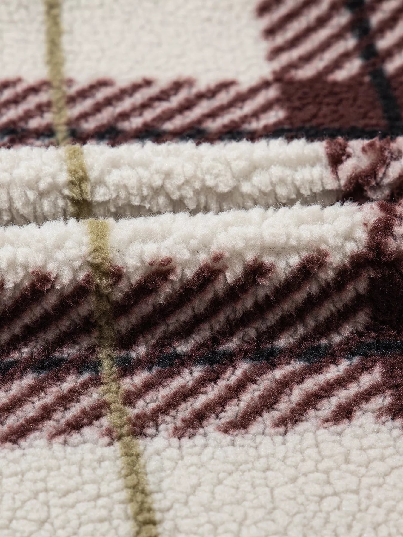 Women's Plaid Thick Fleece Jacket Buttoned Stand Collar Outwear 82589a2296dc4358be9d988e22428990-Max-Origin Trendsi