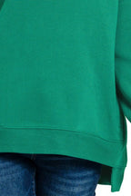 Zenana Womens Sweatshirts Fleece Green Hi-low Boyfriend with Pockets 8259eaf4-f5e2-46c8-8da6-0b63e5874fb5-Max-Origin Trendsi