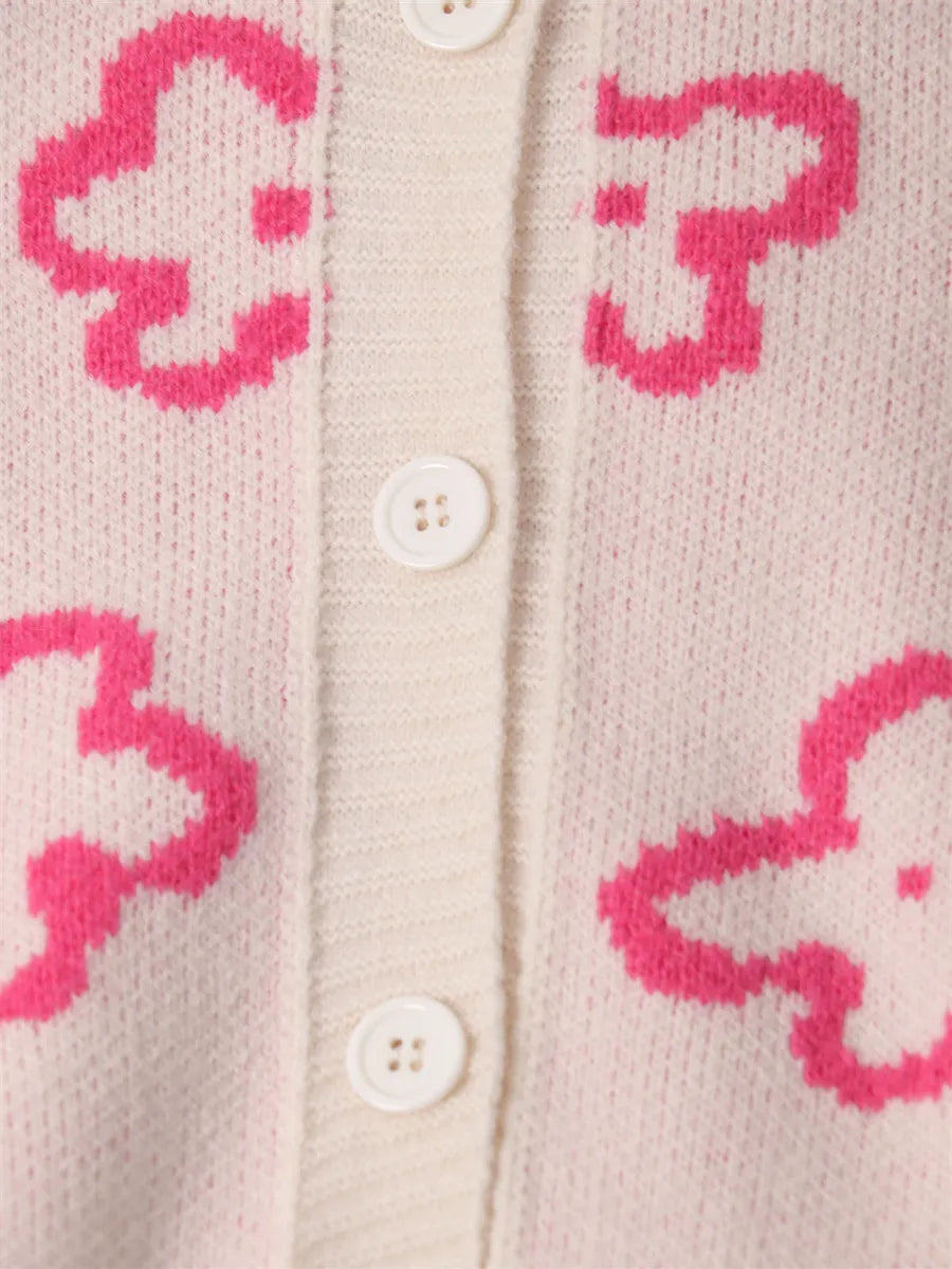 Women's Cardigan Floral Pattern Knit Button-Up Long Sleeve 82985066442e41bfa7667b3aa002f5b9-Max-Origin Trendsi