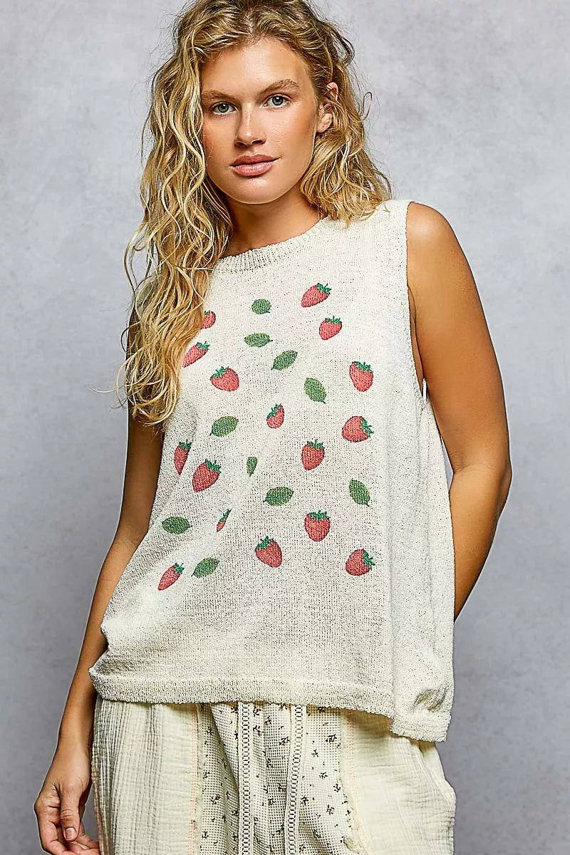 POL Strawberry Sweater Top Sleeveless Round Neck Oversized NATURAL 82bdc0d2-b940-4a66-b516-1ddf45ce6dfc-Max-Origin Trendsi