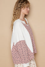POL Waffle Knit Women Top Floral White Cotton Blend Long Sleeve Oversized 82e173f2-e3a4-43bd-b7ba-666a4e6db61b-Max Trendsi