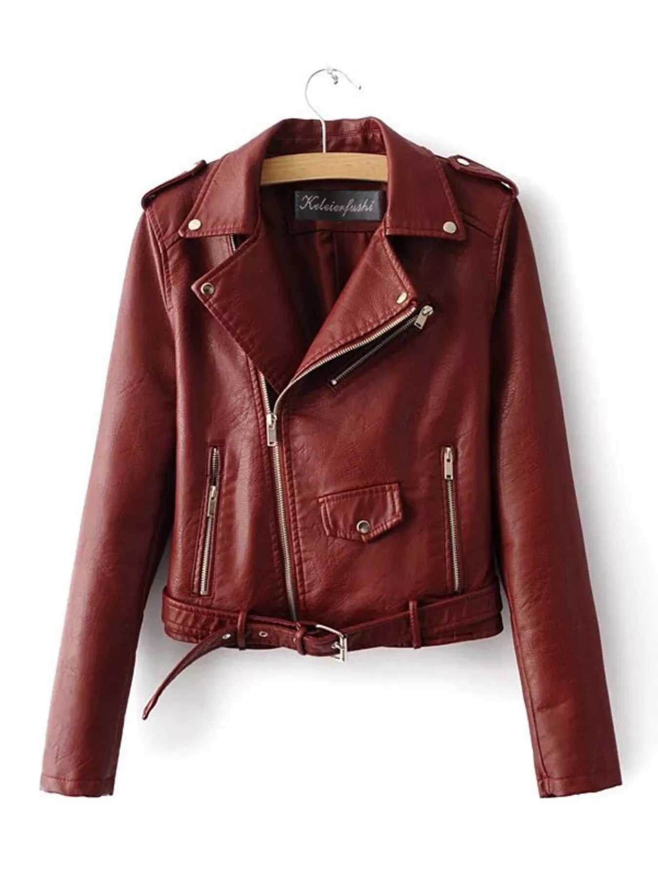 Women's Pu Leather Motorcycle Biker Jacket Zip Up Pocketed Outwear 82ecb9089392457d8e263e610b1df0c4-Max-Origin Trendsi