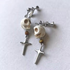 Skull Cross Drop Earrings Silver-plated Women's Jewelry 82fa2161-bf32-4f6a-bbe2-9f2384c0385a-Max-Origin Trendsi