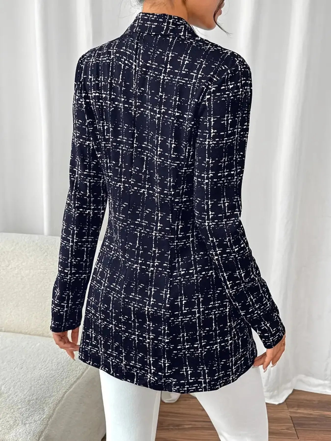 Tweed Blazer Women's Double-Breasted Long Sleeve 83613d8e717d4cbcbb23fb7a2de38bff-Max-Origin Trendsi