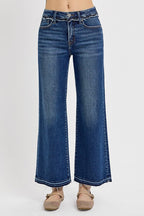 Women's Bootcut Jeans - Dark Wash Tummy Control RISEN USA Denim Pants Dark 842146ec-e6c8-4831-9413-60953f915db4-Max Trendsi