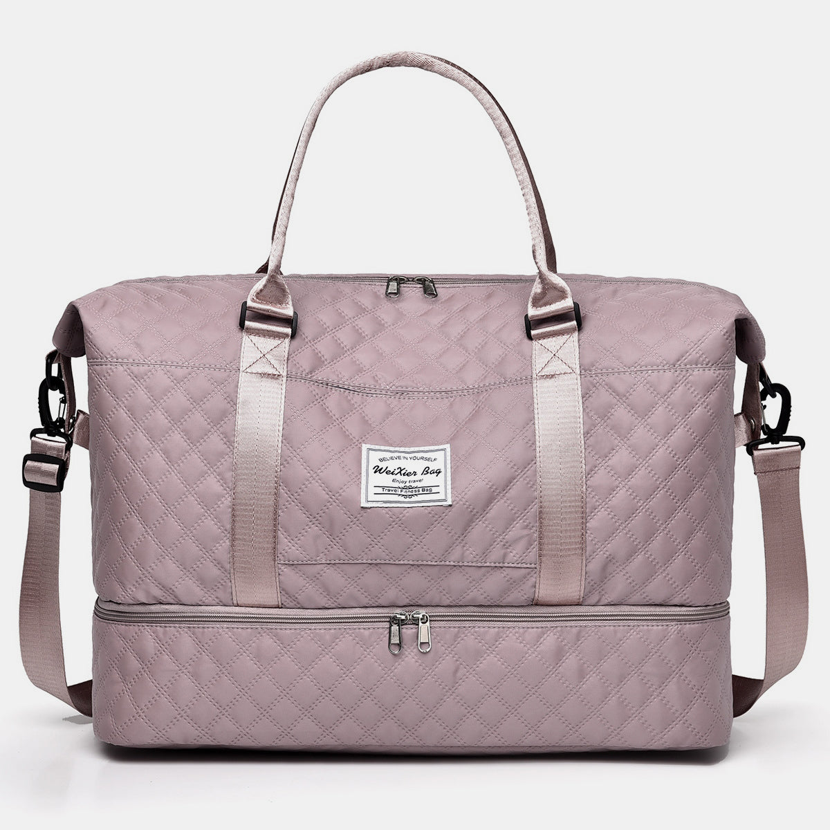 Extra Large Travel Duffel Bag Quilted Diamond Grid Oxford Cloth Oversize Tote