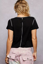 POL Contrast Stitching Round Neck Short Sleeve T-Shirt 846e66bb-48b6-4fd2-831a-5b5d06e557f6-Max-Origin Trendsi