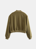 Leopard Cropped Women Jacket Baseball Collar Pocketed Snap Long Sleeve 84c9fabb-64a3-4594-b441-5dbef125994a-Max Trendsi
