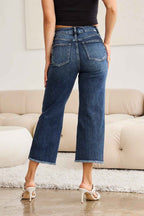 Plus Size Tummy Control High Waist Raw Hem Jeans Denim Pants 84cd8f51-2635-42f2-a1c6-7b74e3aa5bbc-Max Trendsi