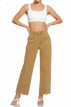 Zenana Straight Leg Utility Pocket Jeans