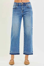 RISEN Cropped Boyfriend Jeans Slouchy Raw Hem Medium Wash Denim Plus Sizes 84f40dc62e9040218369c689708ad7d9-Max-Origin Trendsi