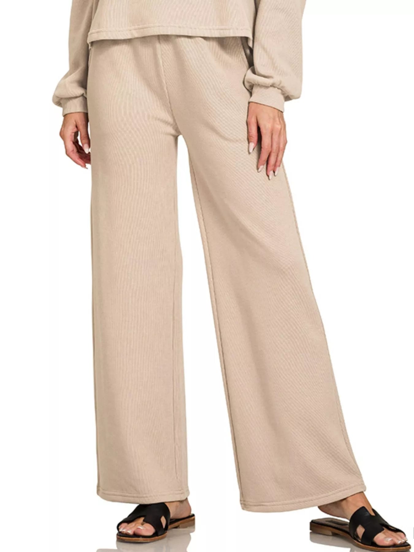 Zenana Womens Outfit Set Beige French Rib Pullover Long Sleeve and Pants 852a2193-e5a7-4f1a-ad40-e3e6cab682ea-Max-Origin Trendsi