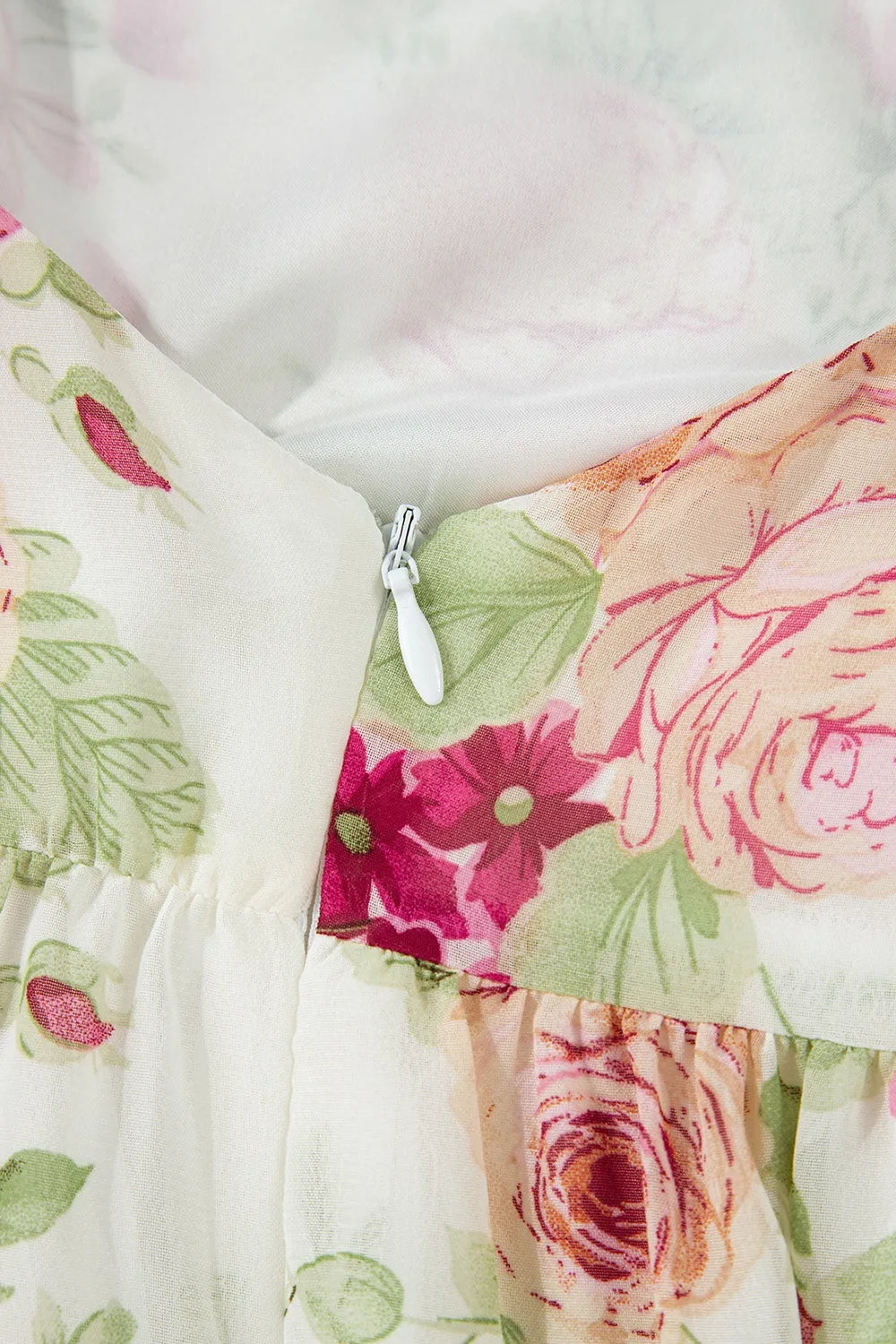 Floral Mini Dress Bubble Sleeve Sweetheart Neck Ruffle Zipper Lightweight 852e324c-342a-4bd8-9304-79d3e18efc8c-Max-Origin Trendsi