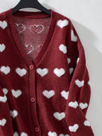 Women Cardigan Heart V-Neck Button Up Long Sleeve Soft Acrylic Knitwear 8537dc92-2aa7-418a-8fc1-c2b3bffba827-Max Trendsi