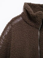 Plush Jacket Women Zip Up Turtleneck Long Sleeve Collared Warm Coat 8557755d-02a5-4508-93d8-c284e920c5e9-Max Trendsi