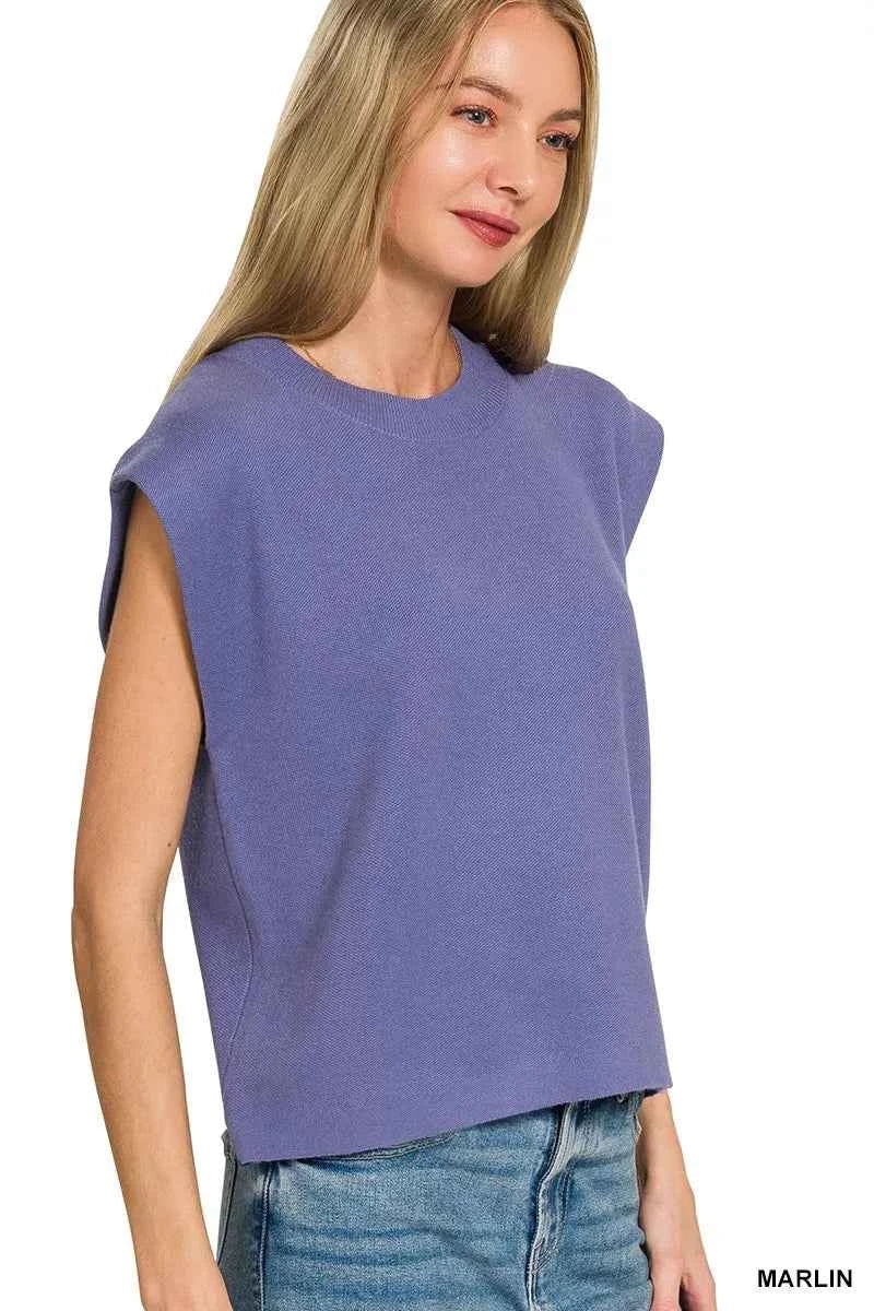 Zenana Round Neck Viscose Sweater Vest