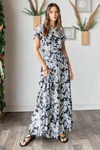 Mittoshop Top and Skirt Set Tropical Print Black Ruffled Maxi Floral 85a29ac23ed74afa9c6d24fb20d0814a-Max-Origin Trendsi