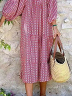 Maxi Dresses Colorful Printed V-Neck Balloon Short Sleeve Ruffled Oversized 85a36f31-6b99-4121-8dc2-4084aaf9647f-Max-Origin Trendsi