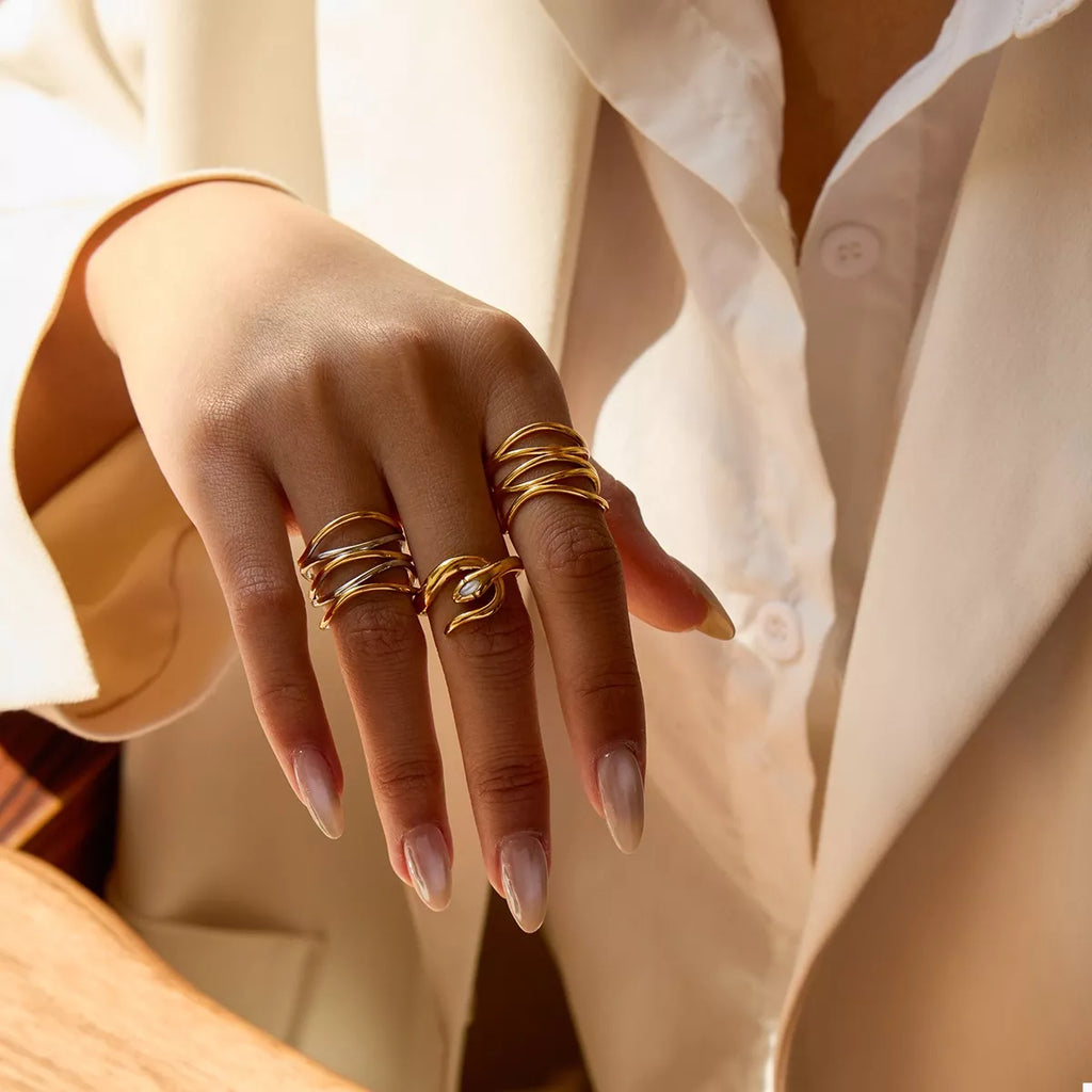 Open Ring 18K Gold-Plated Two-Tone Stainless Steel Women's Jewelry 85bc3e4c-afeb-4519-852f-33a8ee9885fe-Max-Origin Trendsi