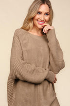 Haptics Sweater Side Slit Texture Asymmetric Oversized Knitwear 85bd9d04-0108-4fd7-bf6b-1dc9de2e366e-Max Trendsi