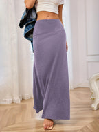 Maxi Skirt Solid Elastic Waist Soft Basic Style 85bdfa00-1da0-4e7d-8176-b67f91dfc3f0-Max Trendsi