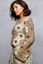 POL Crochet Cropped Top Floral Mocha Weave Pattern with Beads Detail 85c26b3a-4961-441b-90f8-d5383fda180a-Max-Origin Trendsi