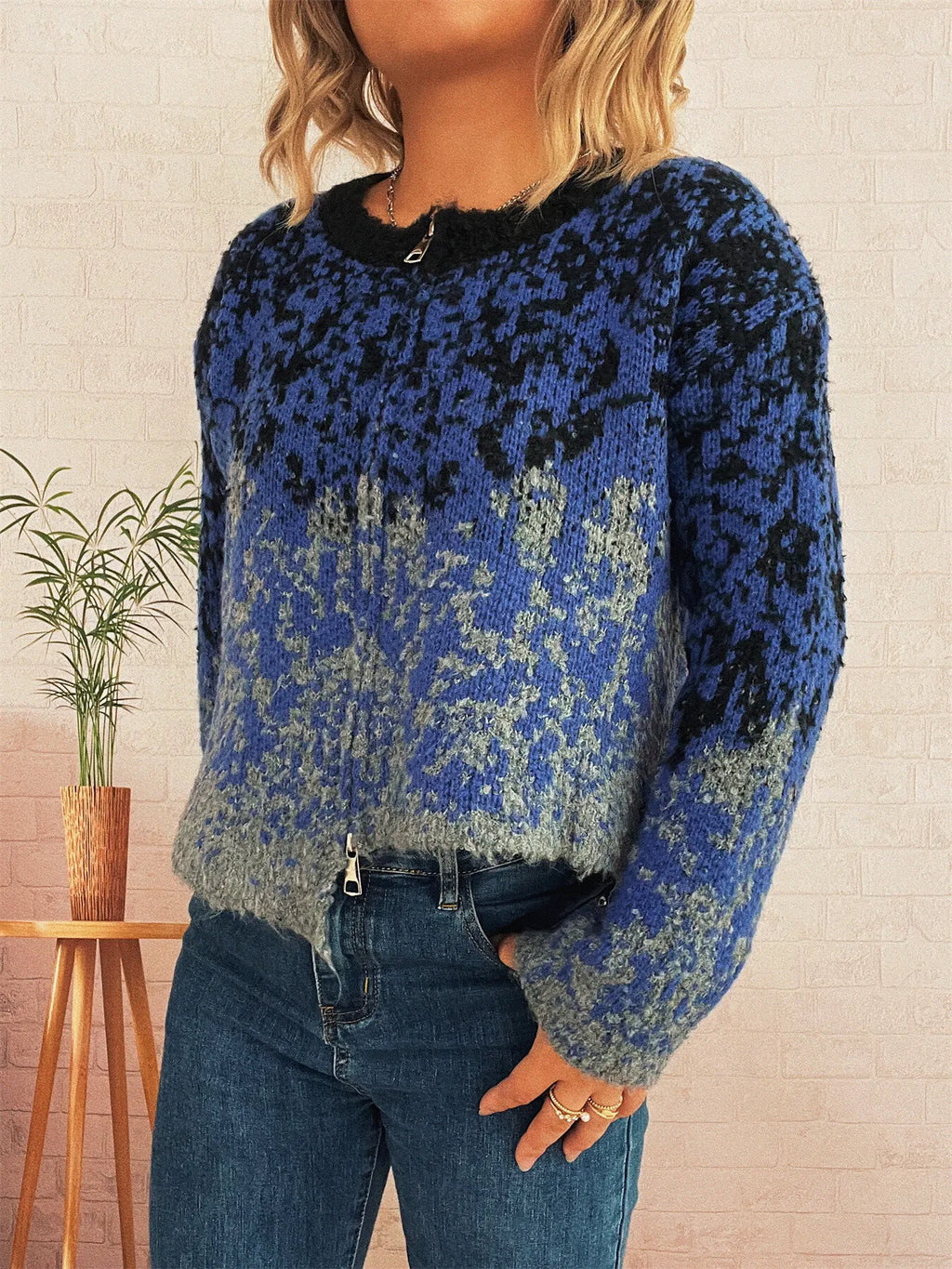 Women's Cardigan Zip Up Knit Asymmetrical Hem Long Sleeve 85cca02ae6cb4409adae4934056e2d3e-Max-Origin Trendsi