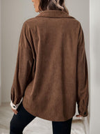 Perfee Pocketed Contrast Collared Neck Long Sleeve Shirt 85cdc4b7-1c83-4ec2-87aa-0b5d89b9c2c6-Max Trendsi