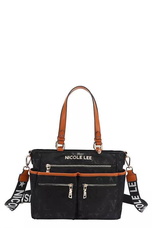 Nicole Lee USA Women's Tote Bag Multi-Compartment Zipper Convertible Handbag BLACK One Size 85f24967eebe4f15b1dba10415882085-Max-Origin Trendsi