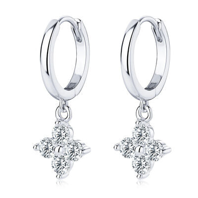 Hoop Cross Drop Earrings Moissanite Stone 925 Sterling Silver 18K gold-plated Silver One Size 85f84987-011a-4e27-b307-e7ba47cb15d3-Min Trendsi