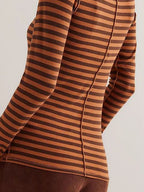 Striped Turtleneck T-Shirt Cotton Blend Women Exposed Seam Long Sleeve 85ff80b2-5857-4e96-8219-7eb04b5aa68f-Max Trendsi
